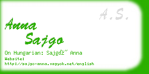 anna sajgo business card